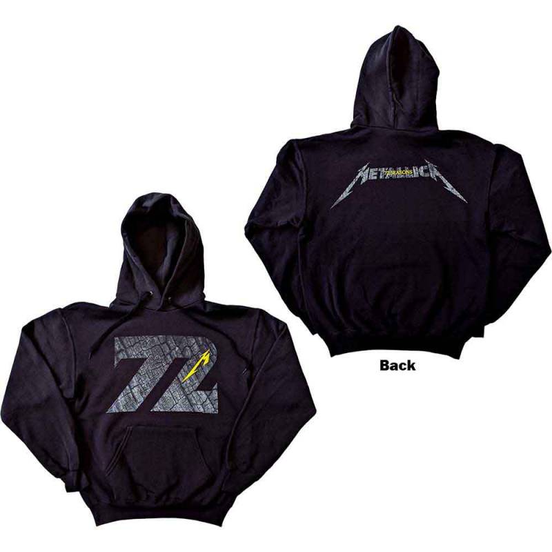 【予約商品】METALLICA Unisex Pullover Hoodie: 72 Seasons Charred Logo (Black) (Back Print) - BLACK