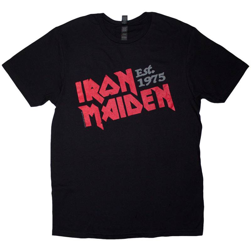 【予約商品】IRON MAIDEN バンドTシャツ ユニセックス: Est. 1975 Slanted Logo (Black)