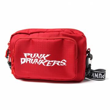 【予約商品】PUNK DRUNKERS (パンクドランカーズ) ギザロゴショルダーBAG - RED
