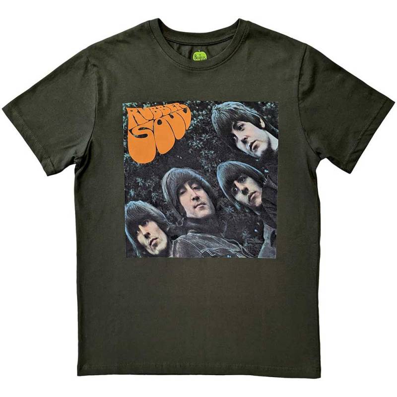 【予約商品】THE BEATLES バンドTシャツ ユニセックス: Rubber Soul Album Cover (Green)