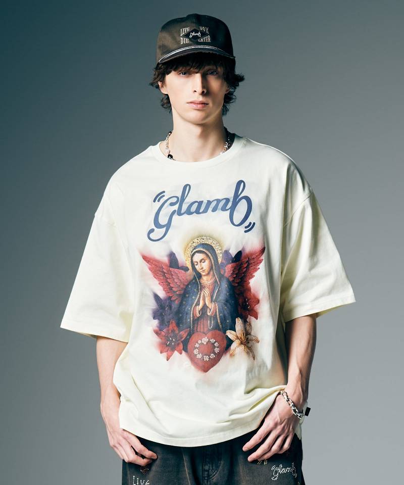 【予約商品】glamb(グラム) Grunge Mother T-Shirt / グランジマザーTシャツ - White