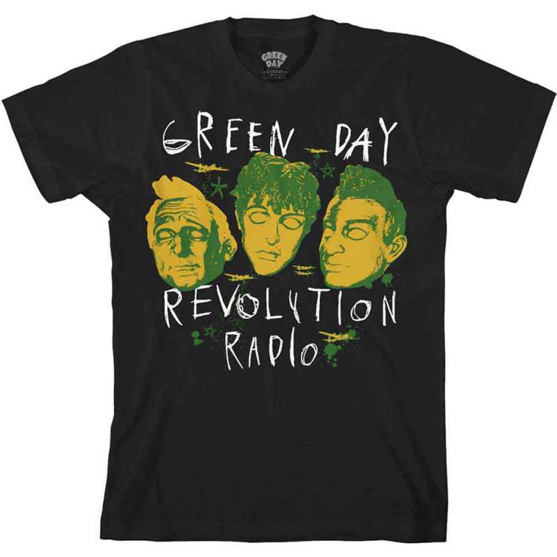 【予約商品】GREEN DAY バンドTシャツ ユニセックス: Scribble Mask (Black) - BLACK