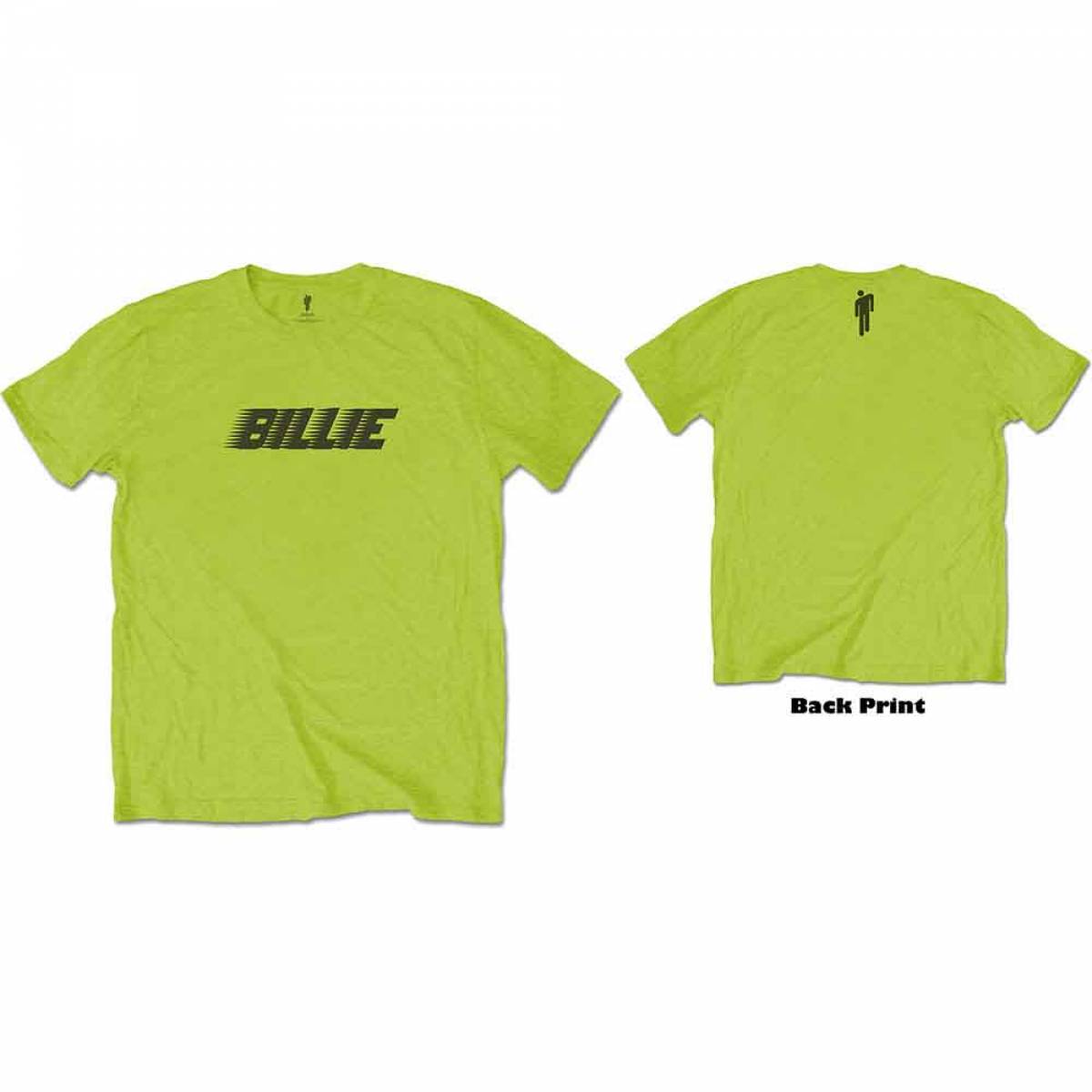 【予約商品】BILLIE EILISH バンドTシャツ ユニセックス: Racer Logo & Blohsh (Back Print) - LIME GREEN