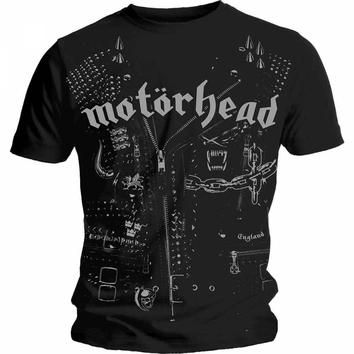 【予約商品】MOTORHEAD バンドTシャツ ユニセックス: Leather Jacket (Black) - BLACK