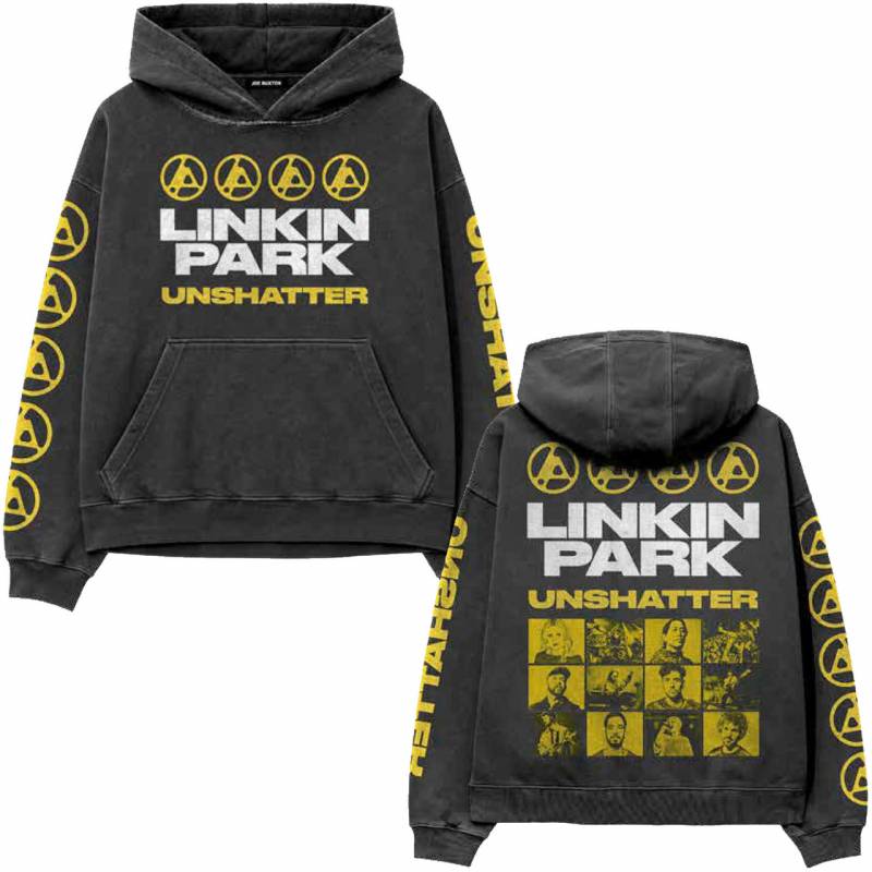【予約商品】LINKIN PARK Unisex Pullover Hoodie: Unshatter (Charcoal Grey) (Back Print & Sleeve Print)