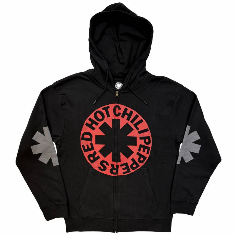 【予約商品】RED HOT CHILI PEPPERS Unisex Zipped Hoodie: Asterisk Circle (Black)