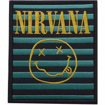 【予約商品】NIRVANA Standard Woven Patch: Logo & Happy Face Stripes