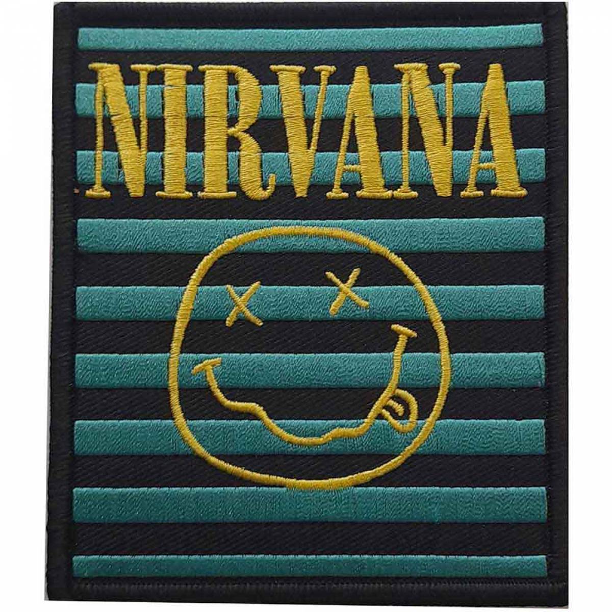 【予約商品】NIRVANA Standard Woven Patch: Logo & Happy Face Stripes