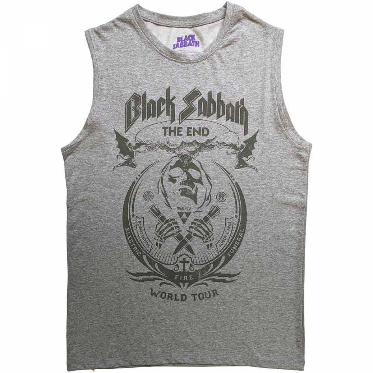 【予約商品】BLACK SABBATH Unisex Tank バンドTシャツ: The End Mushroom Cloud - GREY