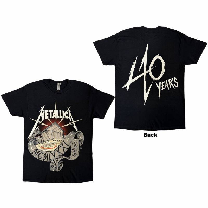 【予約商品】METALLICA バンドTシャツ ユニセックス: 40th Anniversary Garage (Black) (Back Print)