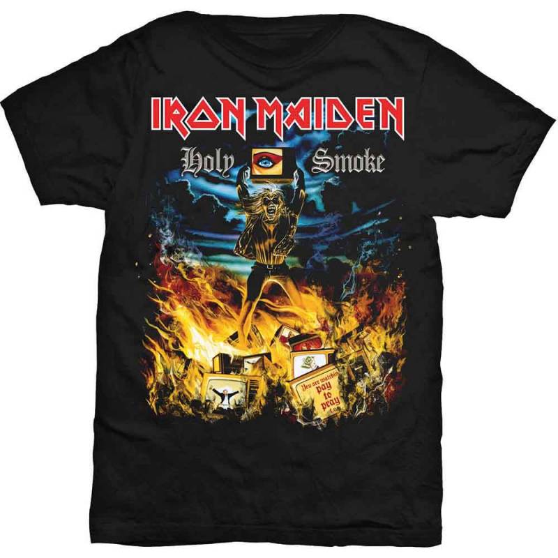 【予約商品】IRON MAIDEN バンドTシャツ ユニセックス: Holy Smoke (Black)