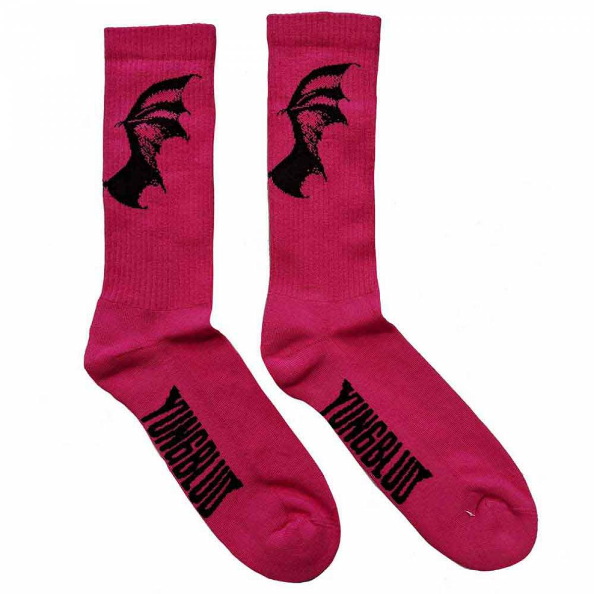 【予約商品】YUNGBLUD Unisex Terry Socks: Life On Mars Tour (Pink) (UK Size 4 - 7) - PINK