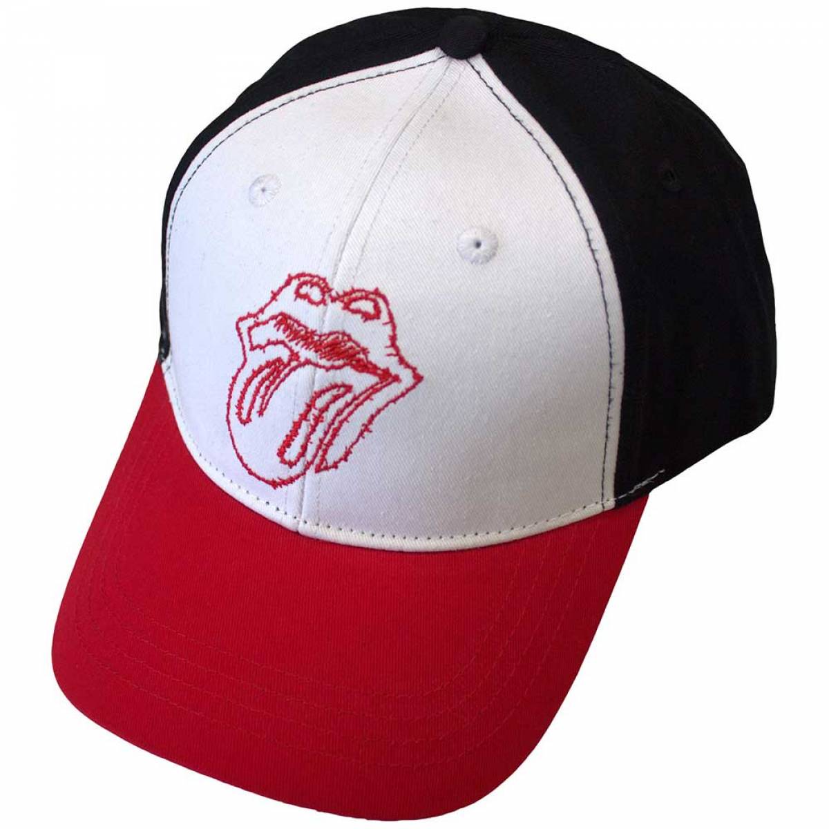【予約商品】THE ROLLING STONES Unisex Baseball Cap: Classic Tongue Outline (Red, White & Black) - RED, WHITE & BLACK
