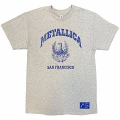 【予約商品】METALLICA バンドTシャツ ユニセックス: College Crest (Grey)