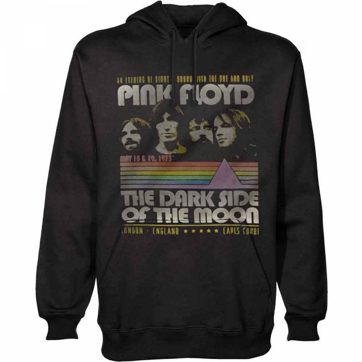 【予約商品】PINK FLOYD Unisex Pullover Hoodie: Retro Stripes (Black) - BLACK