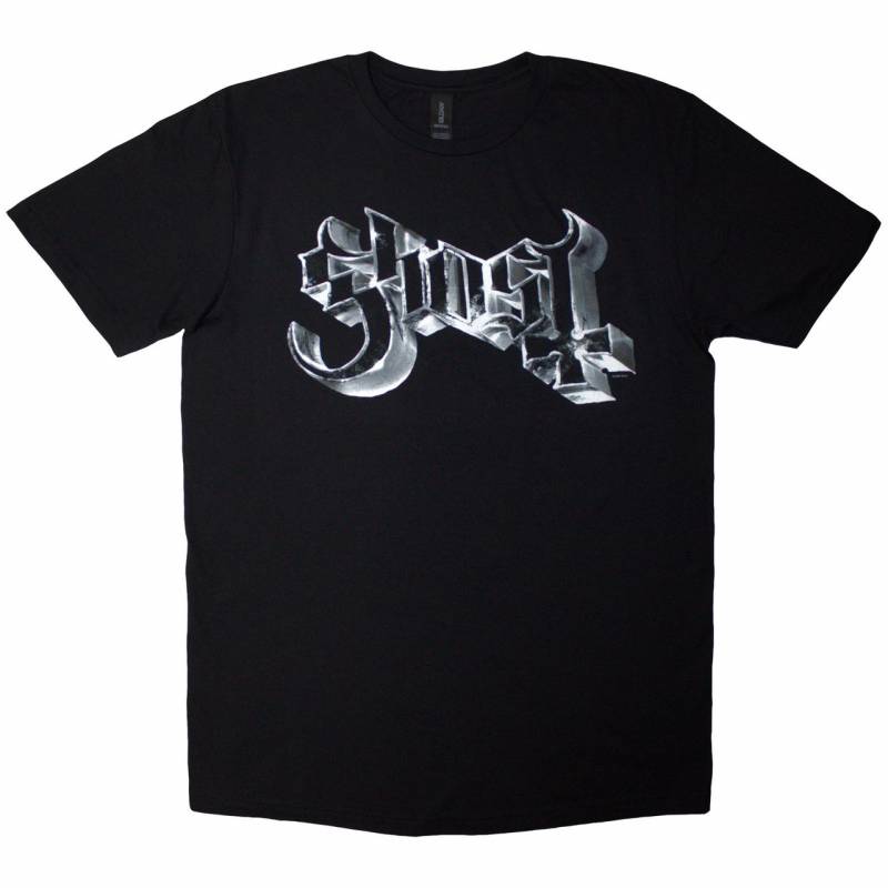 【予約商品】GHOST バンドTシャツ ユニセックス: Chrome Logo (Black)