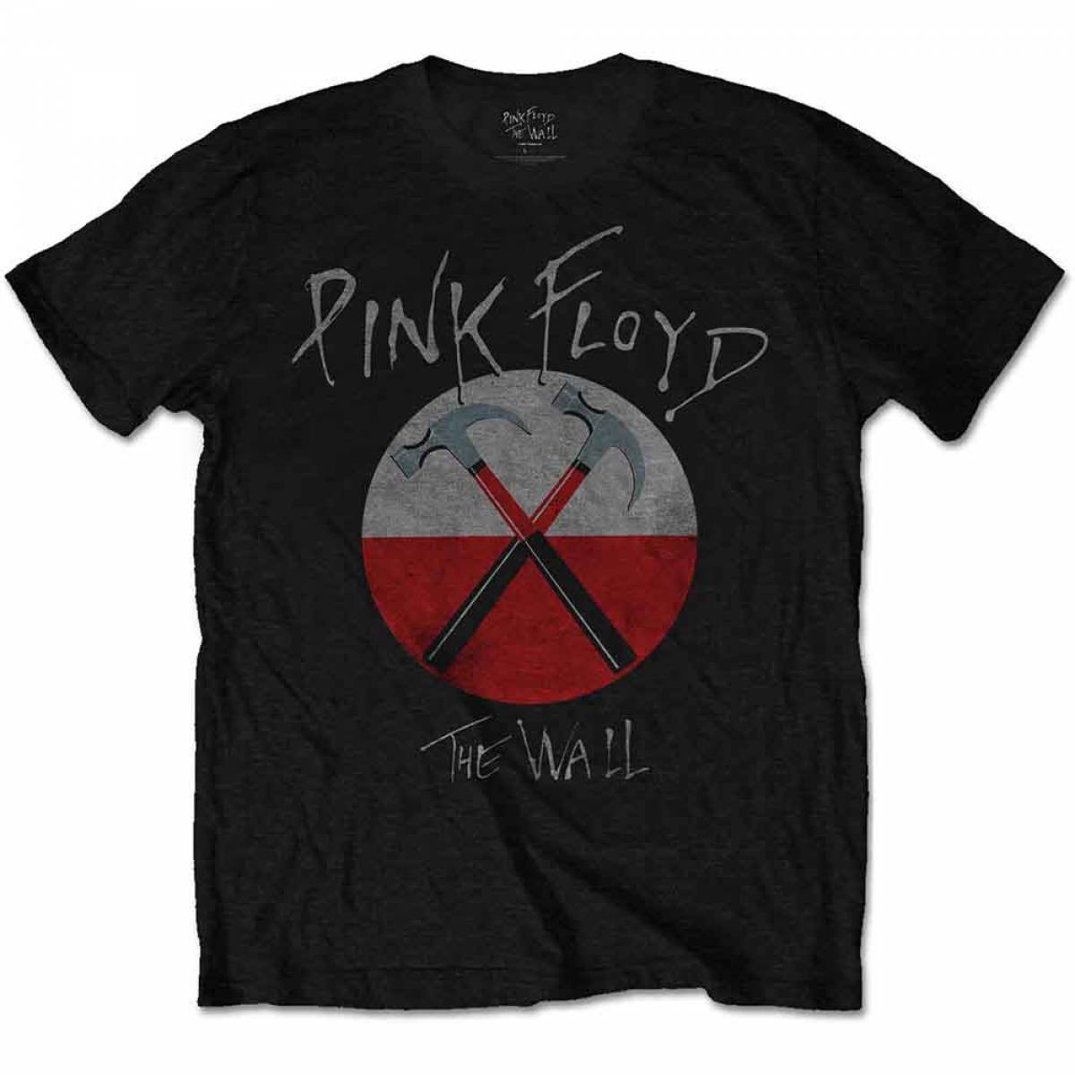 【予約商品】PINK FLOYD バンドTシャツ ユニセックス: The Wall Hammers Logo (Black) - BLACK