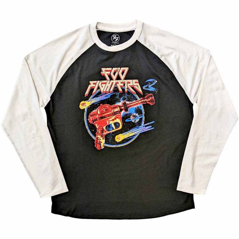 【予約商品】FOO FIGHTERS Unisex Raglan バンドTシャツ: Ray Gun (Black & White)