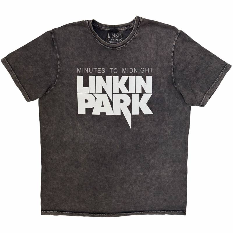 【予約商品】LINKIN PARK Unisex Stone Wash バンドTシャツ: Minutes To Midnight (Charcoal Grey)