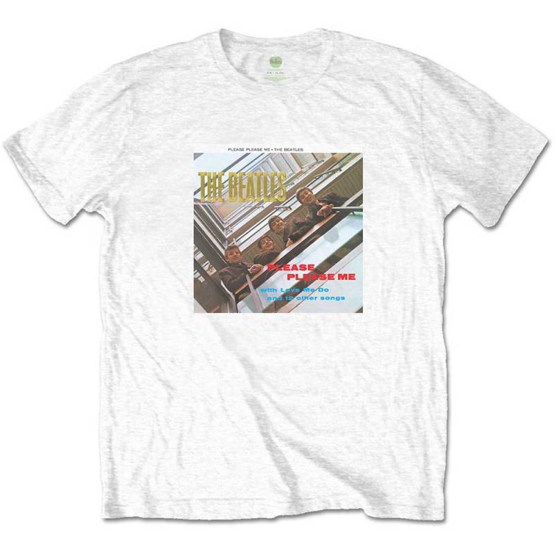 【予約商品】THE BEATLES バンドTシャツ ユニセックス: Please Please Me Gold Foiled (White) (Embellished)