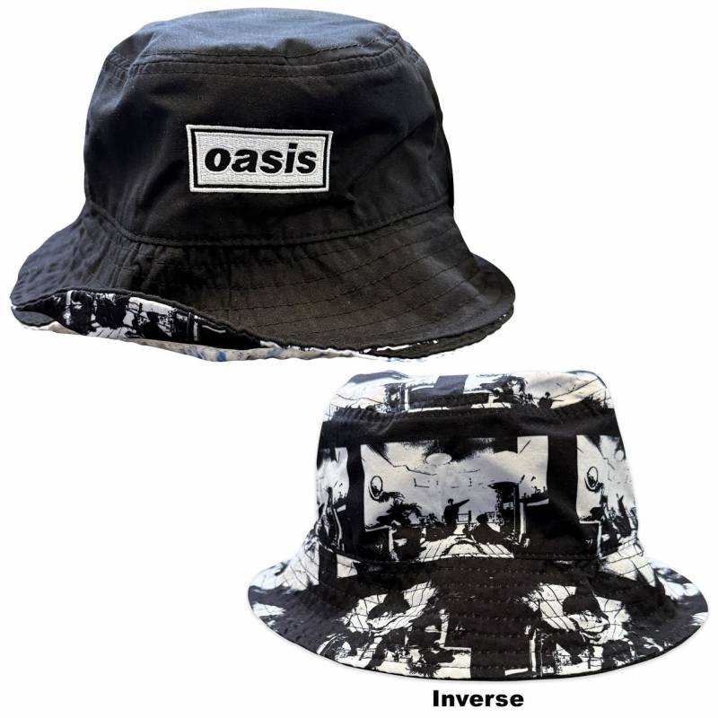 【予約商品】OASIS Unisex Bucket Hat: Decca Logo / Definitely Maybe Reversible (Black) (Ex-Tour)
