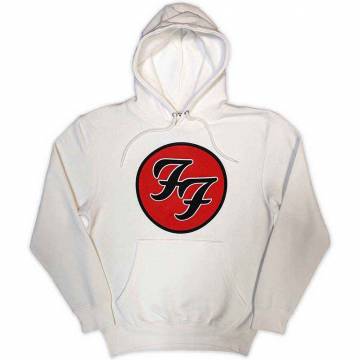 【予約商品】FOO FIGHTERS Unisex Pullover Hoodie: FF Logo (White) - WHITE