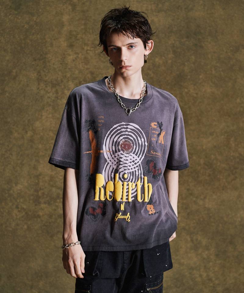 【予約商品】glamb(グラム)Rebirth T-Shirt / リバースTシャツ - Black
