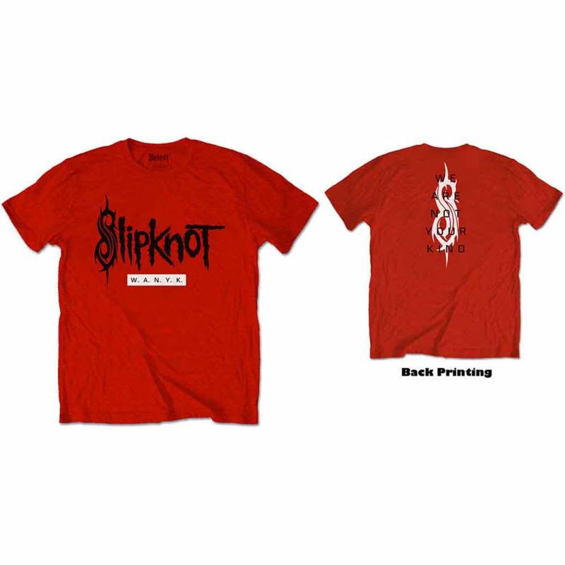 【予約商品】SLIPKNOT バンドTシャツ ユニセックス: WANYK (Red) (Back Print)
