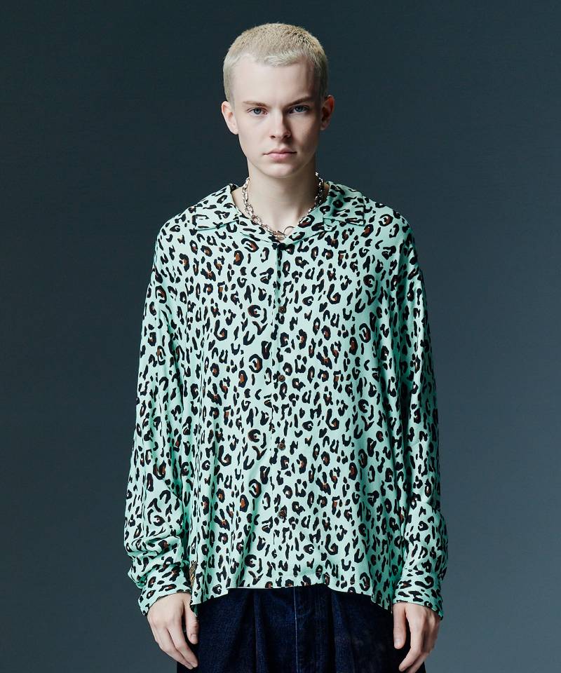 【予約商品】glamb(グラム) Glamorous Leopard Shirt / グラマラスレオパードシャツ - Mint