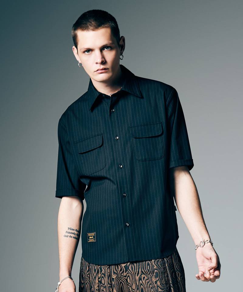 【予約商品】glamb(グラム) Oversize Work Shirt / オーバーサイズワークシャツ - Black