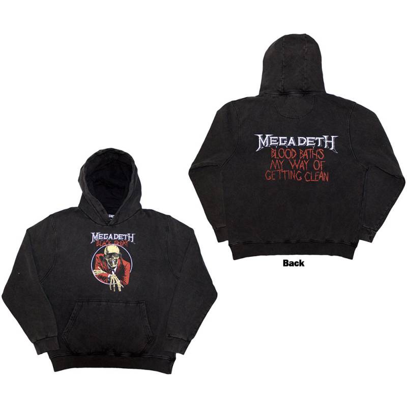 【予約商品】MEGADETH Unisex Stone Wash Pullover Hoodie: Black Friday(Wash Collection)