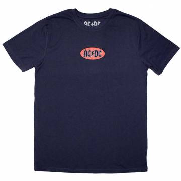 【予約商品】AC/DC バンドTシャツ ユニセックス: Mini Oval Logo (Navy Blue) - NAVY BLUE