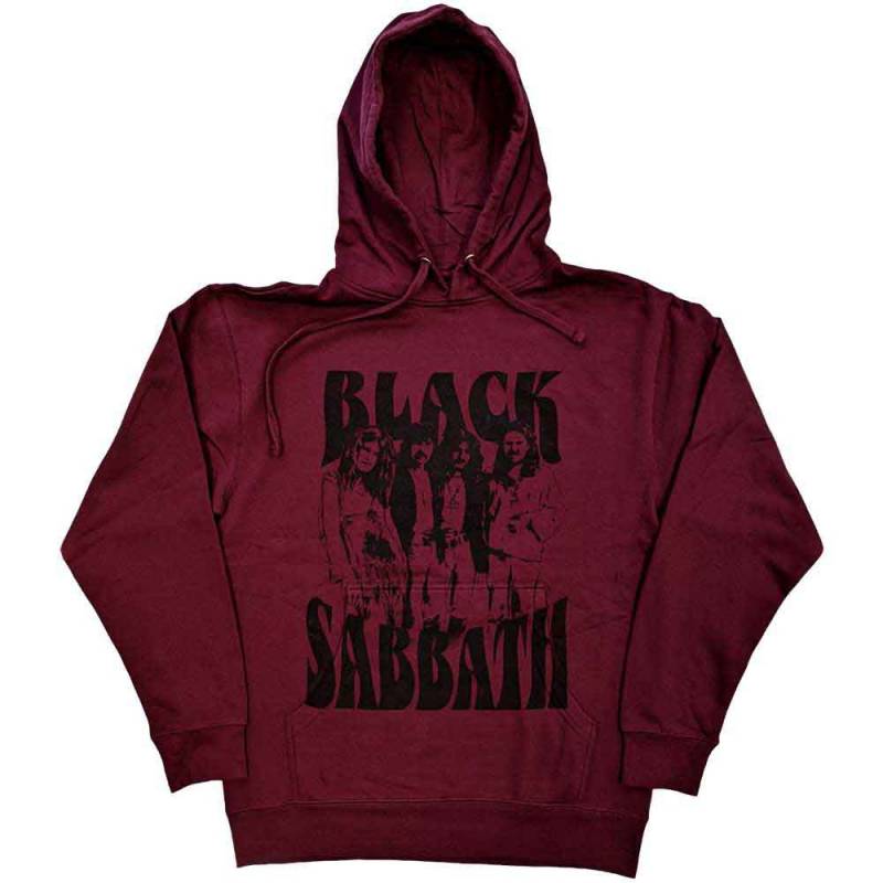 【予約商品】BLACK SABBATH Unisex Pullover Hoodie: Band and Logo (Maroon Red)