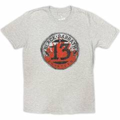 【予約商品】BLACK SABBATH バンドTシャツ ユニセックス: 13 Flame Circle (Grey)