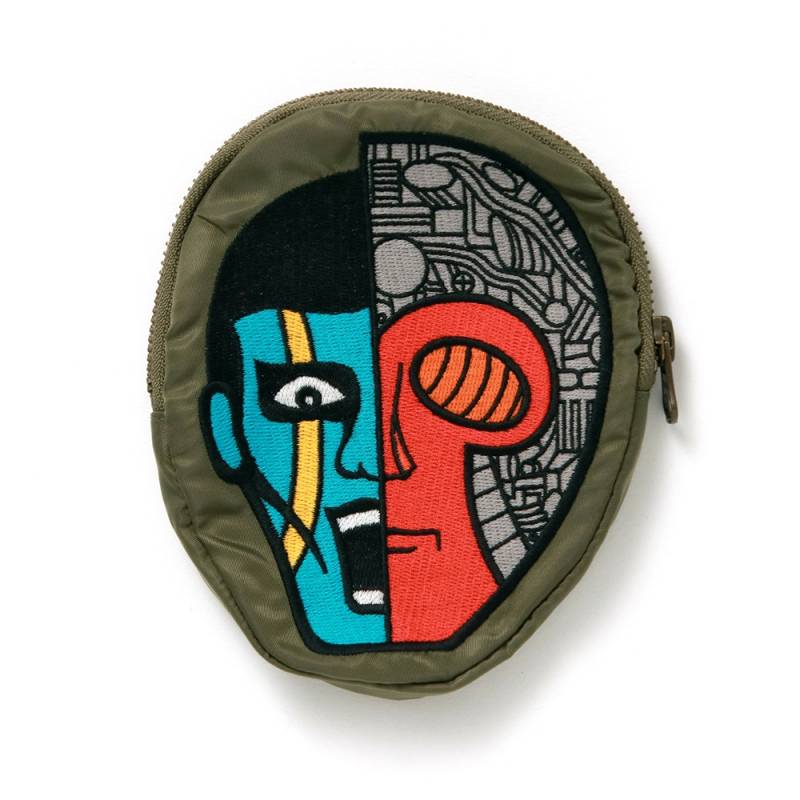 【予約商品】PUNK DRUNKERS (パンク・ドランカーズ) ［PDSxキカイダー］キカイダー刺繍ポーチ - KHAKI