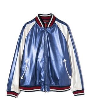 【予約商品】glamb(グラム) GB0424/JKT07 : Synth Leather Ska Jumper / シンセレザースカジャンパー - Blue