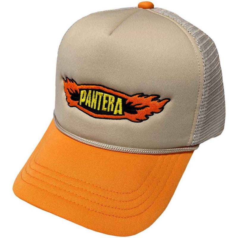 【予約商品】PANTERA Unisex Mesh Back Cap: Flames Logo (Orange & Sand)