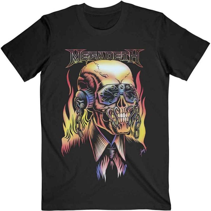 【予約商品】MEGADETH バンドTシャツ ユニセックス: Flaming Vic (Black)