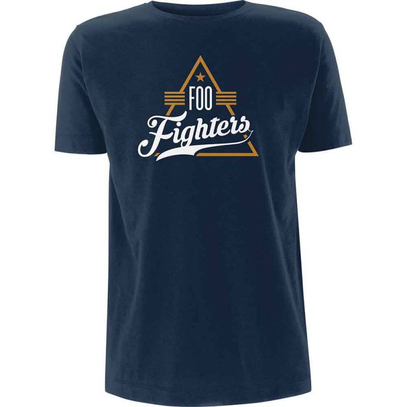 【予約商品】FOO FIGHTERS バンドTシャツ ユニセックス: Triangle (Navy Blue)