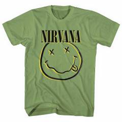 【予約商品】NIRVANA バンドTシャツ ユニセックス: Inverse Happy Face (Green)