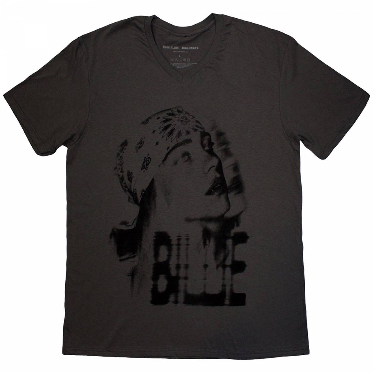 【予約商品】BILLIE EILISH バンドTシャツ ユニセックス: Tonal Bandana Photo (Charcoal Grey) - CHARCOAL GREY