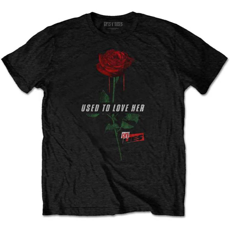 【予約商品】GUNS N' ROSES バンドTシャツ ユニセックス: Used to Love Her Rose (Black)