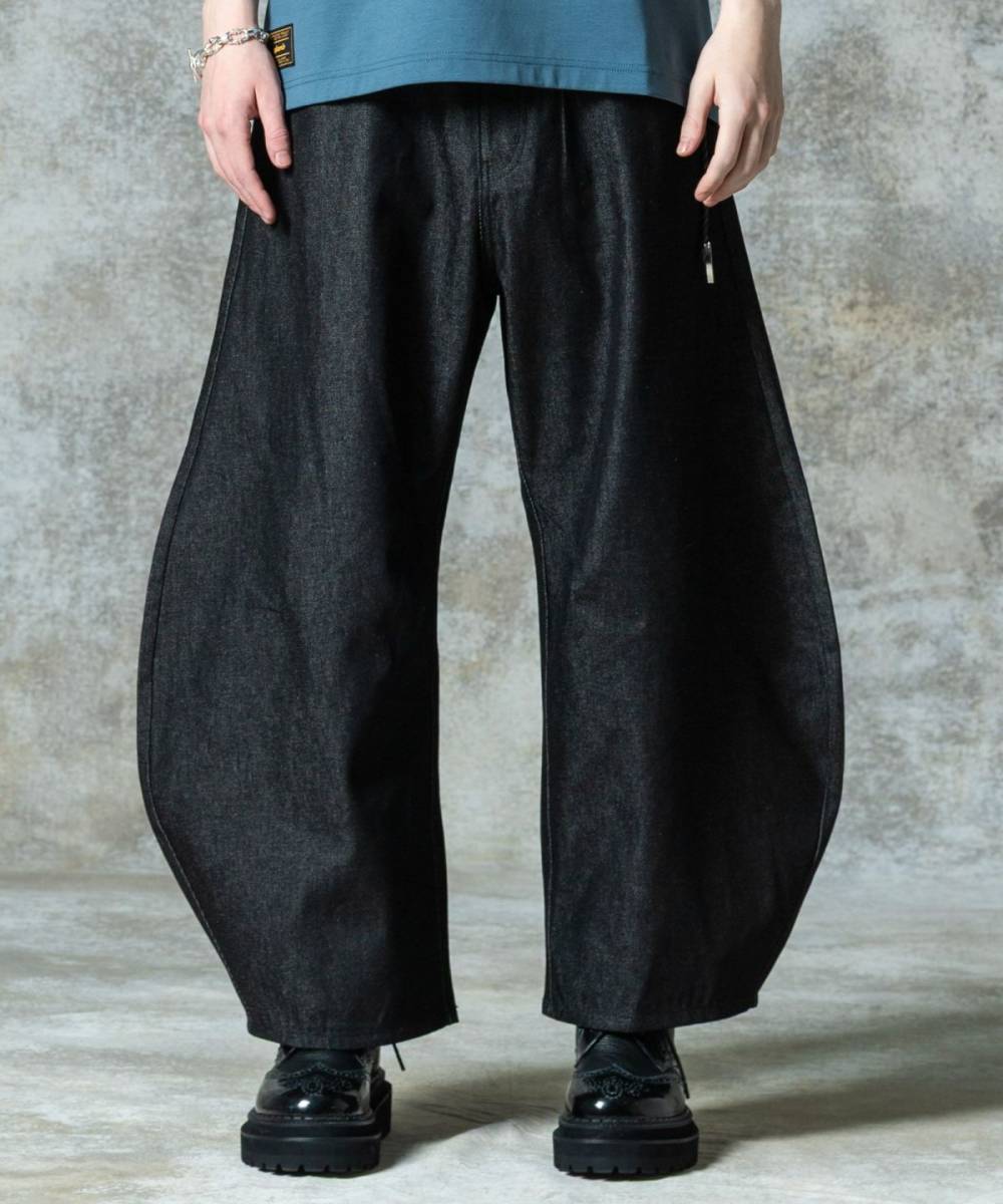 【予約商品】glamb(グラム)GB0325/P07 : Oval Baggy Denim / オーバルバギーデニム - Black