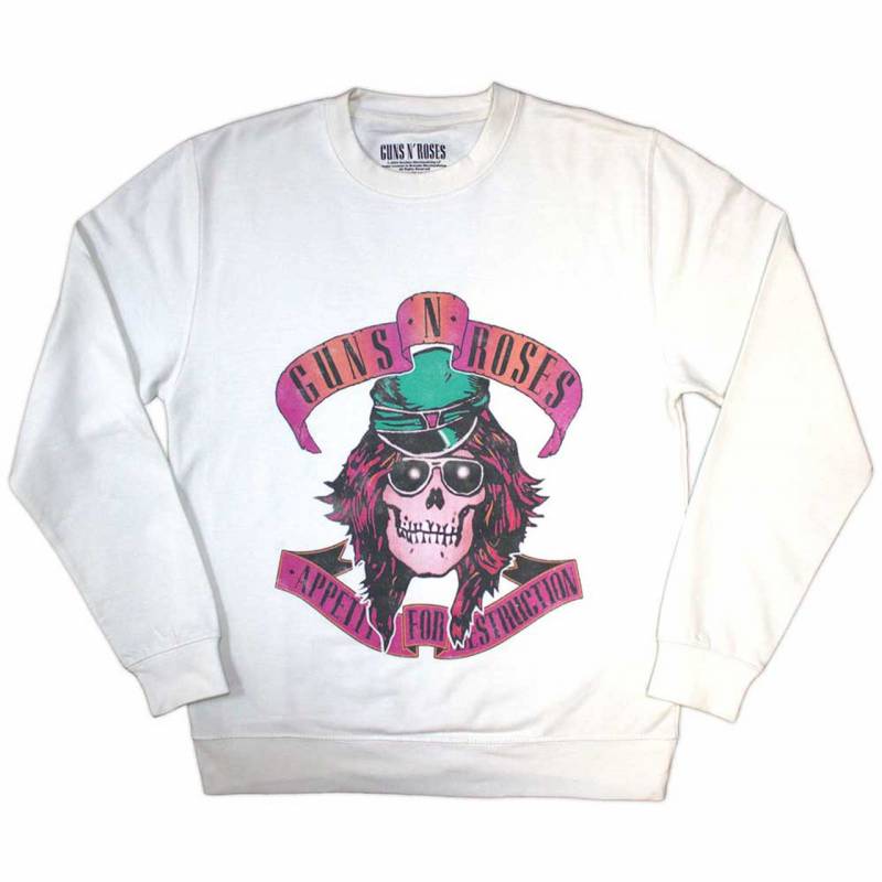 【予約商品】GUNS N' ROSES Unisex Sweatshirt: Axl Skull (White) (Oversized)