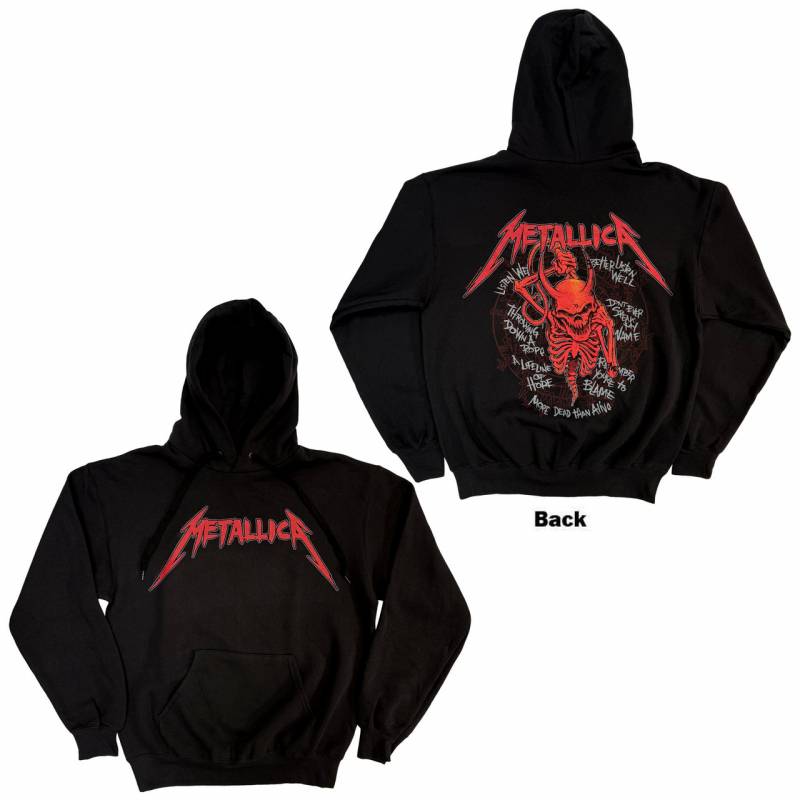 【予約商品】METALLICA Unisex Pullover Hoodie: Skull Screaming Red (Black) (Back Print)