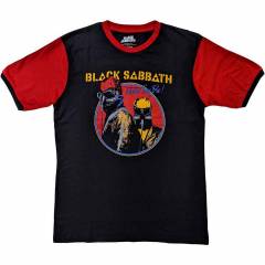【予約商品】BLACK SABBATH Unisex Ringer バンドTシャツ: Never Say Die (Black & Orange)