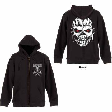 【予約商品】IRON MAIDEN Unisex Zipped Hoodie: Eddie Axe (Back Print) - BLACK