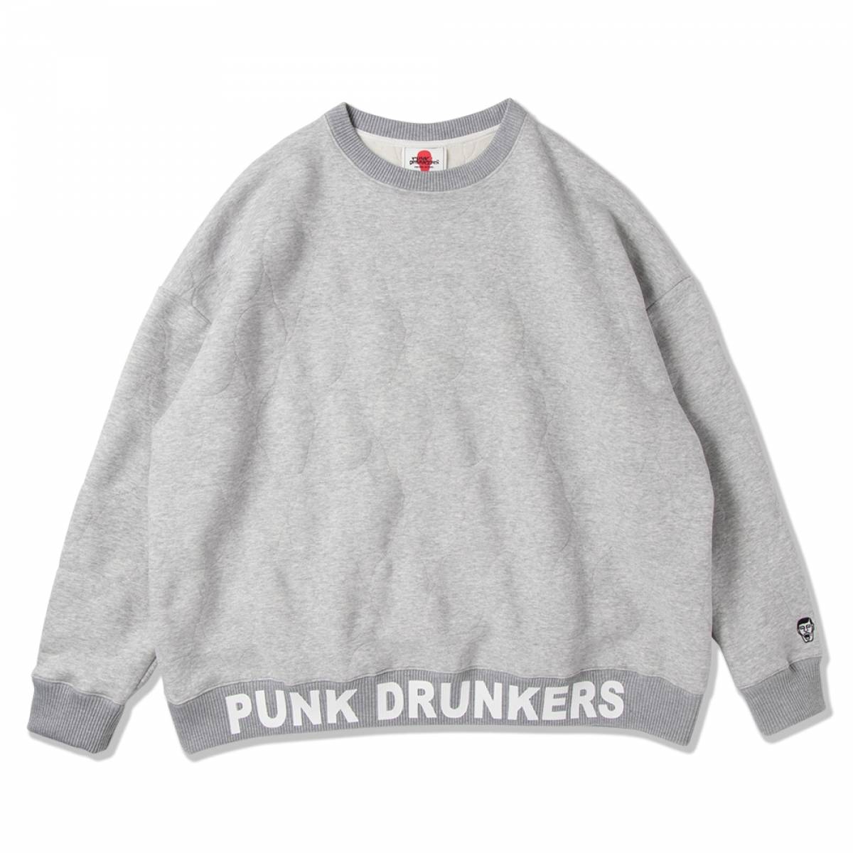 【予約商品】PUNK DRUNKERS (パンクドランカーズ) あいつキルティングトレーナー - ASH