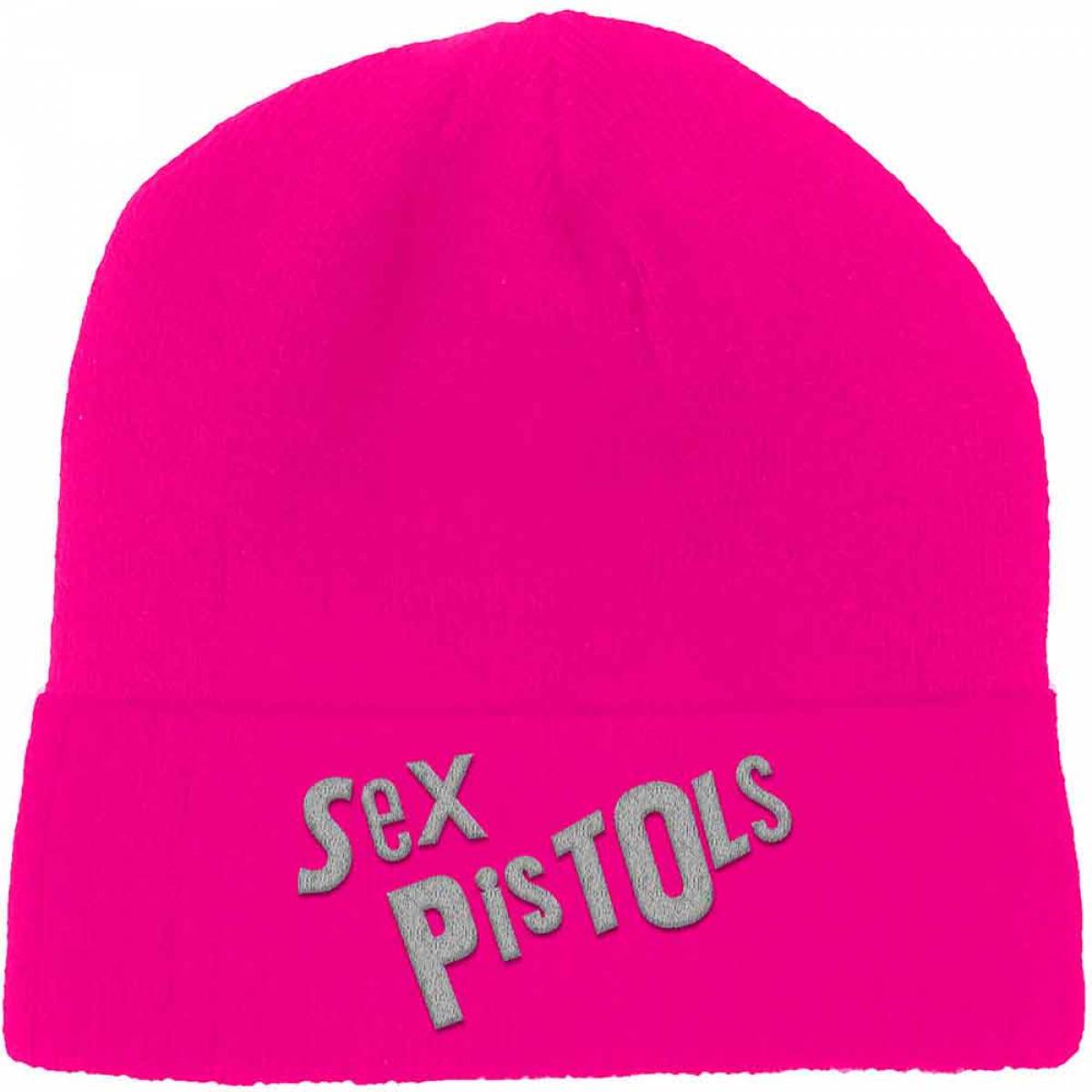 【予約商品】THE SEX PISTOLS Unisex Beanie Hat: Logo (Fluorescent Pink) - FLUORESCENT PINK