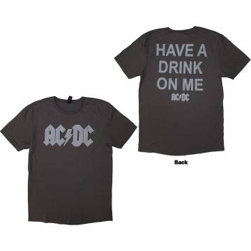 【予約商品】AC/DC バンドTシャツ ユニセックス: Have A Drink On Me (Grey) (Back Print) - GREY